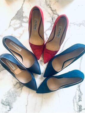 (Lot X 3) SAKS FIFTH AVENUE Designer Shoe Bundle- Size 6M-Rouge/Bleu/Noir READ!!